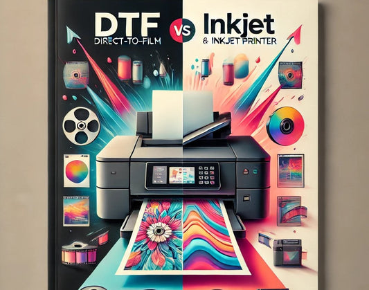 This is a cover image about dtf printer and inkjet printer.