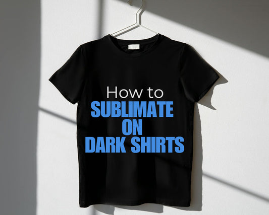 This is a cover image about sublimation on a dark shirt.