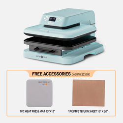 [Flash Sale] HTVRONT Auto Heat Press Machine 15" x 15" 110V + Heat Transfer Vinyl Bundle - 12"x5FT * 6 Rolls