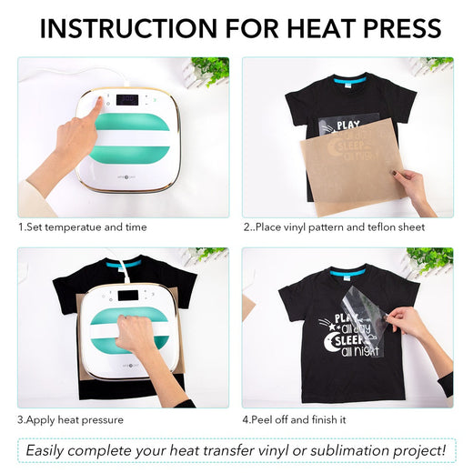 [Machine Bundle] HTVRONT T shirt Heat Press Machine 10" x 10" 110V + Mini Heat Press Machine