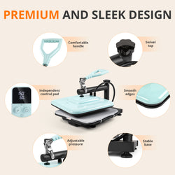 [Premium HTV Bundle] HTVRONT Manual Heat Press Machine 15" x 15" 110V + Premuim HTV Bundle Worth $174