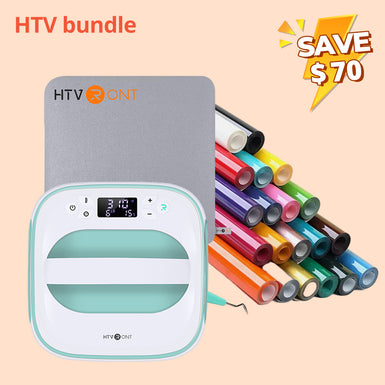 [HTV Bundle] T shirt Heat Press Machine-10"X10"+Great Valued  Bundle(20rolls HTV vinyl-20colors + Heat Press Mat ≥$86)