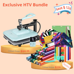 [Exclusive HTV Bundle] HTVRONT Manual Heat Press Machine 15" x 15" 110V + Exclusive HTV Bundle Worth $226