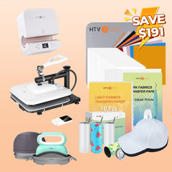 [All-in-one Bundle] HTVRONT Manual+Tumber+Hat Heat Press Machine + Great Accessories Bundle