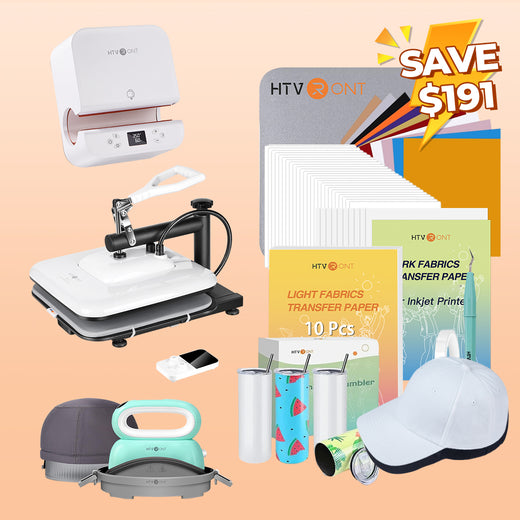 [All-in-one Bundle] HTVRONT Manual+Tumber+Hat Heat Press Machine + Great Accessories Bundle