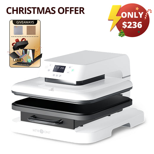 【Christmas Deal】HTVRONT Auto Heat Press Machine 15" x 15" 110V - (2 Colors) & Free Accessories Box