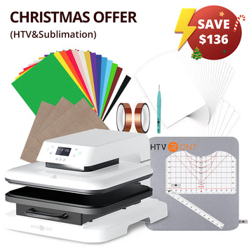 [Everything Bundle] Auto Heat Press Machine 15" x 15" 110V + T Shirt Heat Press Kit (Include Vinyl&Sublimation Bundle, Tools&Heat Press Mat)