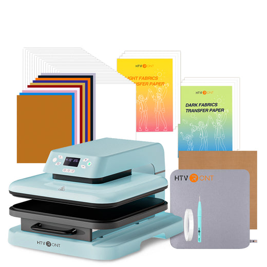 [Valentine's Day Offer] Auto Heat Press Machine 15" x 15" 110V with 52 Pcs Heat Press Accessories (HTV, Heat Transfer Paper, Subli Paper, Tools)