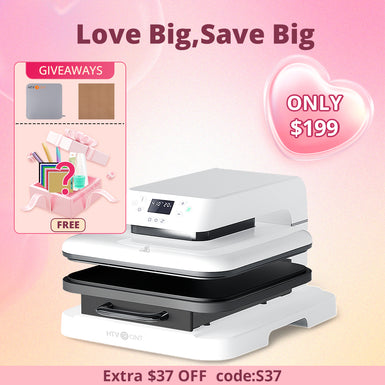 [Women’s Day Deals]HTVRONT Auto Heat Press Machine for T Shirts 15x15 110V - (2 Colors) & Giveaway