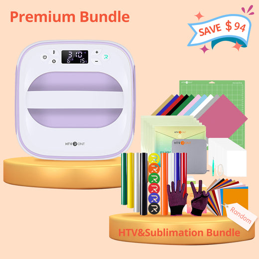 [Premium Bundle] Tshirt Heat Press Machine-10"X10"+Premium Bundle(HTV*10+PUFF HTV*8+Sublimation paper*25+Sublimation HTV+Heat Transfer Paper*10+Heat Press Mat +Tools ≥$104)