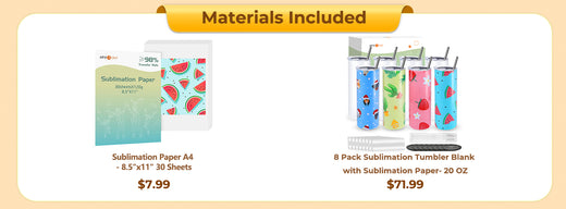 [Tumbler Basic Bundle] Auto Tumbler Heat Press Machine 120V+Tumbler Bundle (8pack/4 Pack Sublimation Tumbler Blank - 20 OZ+30pcs Sublimation Paper)