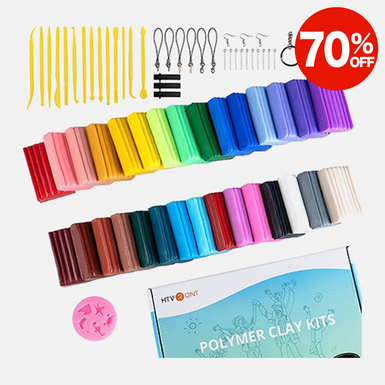 Polymer Clay Kit 30 Colors - Non-Sticky, Non-Toxic Modeling Oven Bake Clay with Sculpting Tools [Clearance Sale]