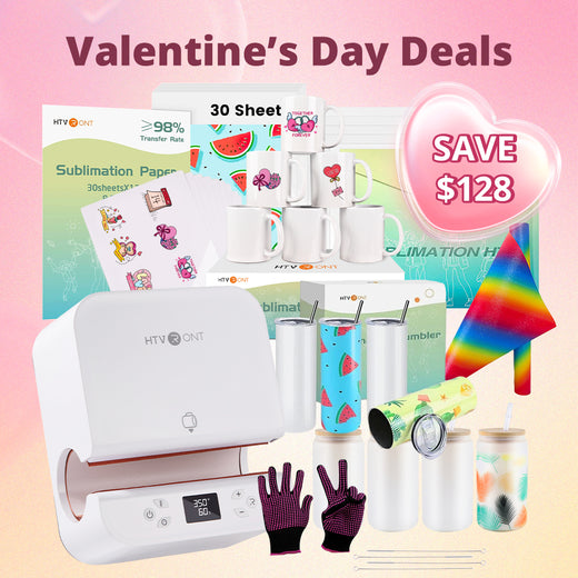 [Valentine's Day Offer] Auto Tumbler Heat Press Machine 120V +Super Valued Bundle(30pcs Sublimation Paper+6pack Sublimation Mugs Blank-11oz+4Pack Glass 16oz+4Pack Tumbler Blank- 20oz+Sublimation HTV*5+Sticker Paper*20+Glitter Rainbow Adhesive Roll≥$168)