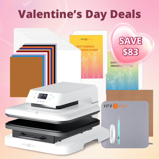 [Valentine's Day Offer] Auto Heat Press Machine 15" x 15" 110V with 52 Pcs Heat Press Accessories (HTV, Heat Transfer Paper, Subli Paper, Tools)