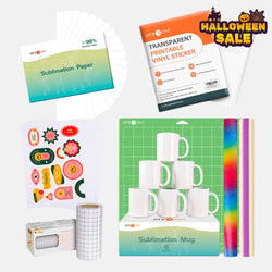 [Sublimation Mug Bundle] 6 Pack Mug Blank+150 Sheets Sublimation Paper+Adhesive Vinyl+Sticker Paper  Bundle