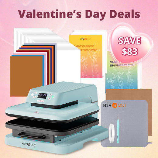 [Valentine's Day Offer] Auto Heat Press Machine 15" x 15" 110V with 52 Pcs Heat Press Accessories (HTV, Heat Transfer Paper, Subli Paper, Tools)