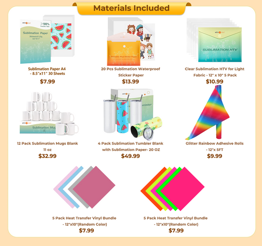 [New User Exclusive] Auto Tumbler Heat Press Machine 120V+New User Bundle(30pcs Sublimation Paper +Sublimation Tumbler Blank- 20 OZ*4 +Sublimation Mugs 11oz *12+HTV*10+Sublimation HTV*5+Sticker Paper*20+Glitter Rainbow Adhesive Vinyl≥$152)