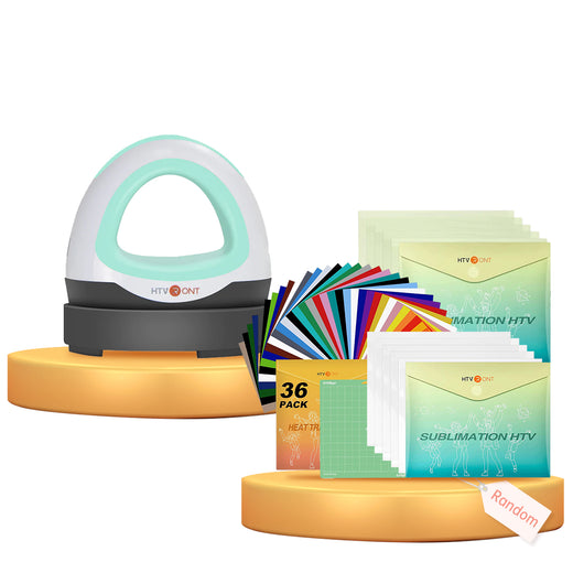 [Mini Heat Press Bundle] Mini Heat Press Machine + Sublimation & HTV Sheets Bundle ≥$60