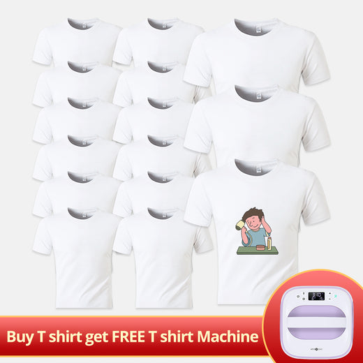 15 pack T shirt Blanks Bundle[Buy T shirt get FREE T shirt Heat Press Machine]