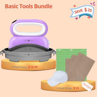 [Basic Tools Bundle]Hat Heat Press Machine+Tools Bundle(Baseball Cap Blank+PTFE Teflon Sheet*3+cutting mat≥25＄)