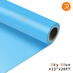 sky blue Heat Transfer Vinyl Roll - 12" x 20 Ft (36 Colors）