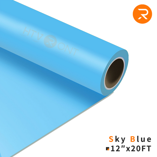 sky blue Heat Transfer Vinyl Roll - 12" x 20 Ft (36 Colors）