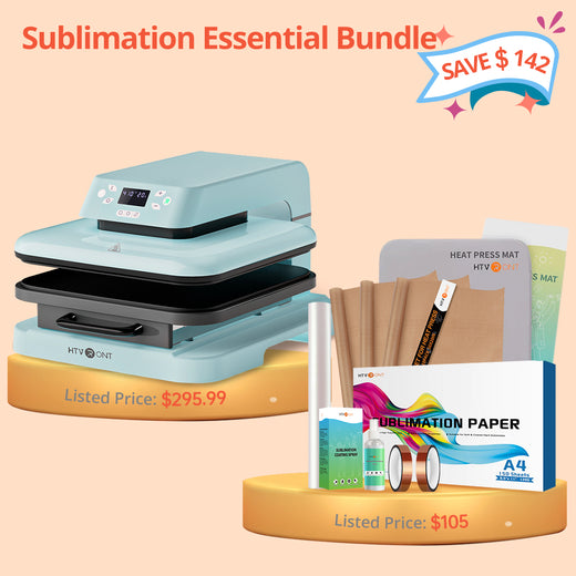 [Sublimation Essential Bundle] Auto Heat Press Machine 15" x 15" 110V + Sublimation & Tools Essential Bundle