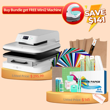 [Buy Bundle get FREE Mini2 Machine] Auto Heat Press Machine+Great Value Bundle + FREE Mini2 Heat Press