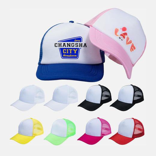 Sponge Trucker Cap Sublimation Blanks - 10PCS （8 Colors）