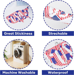 American Flag Patterned Heat Transfer Vinyl Bundle 12" x 10" - 13 Pack Series 2