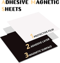 Magnetic Sheets with Adhesive Backing - 10 Pack