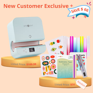 [New Customer Exclusive]Auto Tumbler Heat Press Machine 120V + Great Value Box (30pcs Sublimation Paper +20pcs Waterproof Sticker Paper +8 pack Cold Color Changing Adhesive Vinyl+Holographic Permanent Roll≥$56)