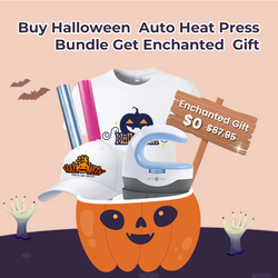 Free Enchanted Gift: 1 Portable Mini2 Heat Press & 1 Pack L Size T-shirt & 1 Baseball Cap & 2 Rolls Special Vinyl