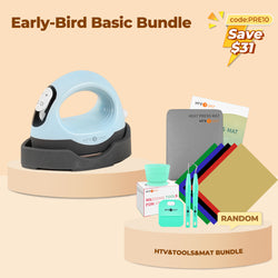 [Early-Bird Basic Bundle]HTVRONT Mini3 Heat Press+HTV&Tools Bundle(Multicolor  HTV*5+Heat Press Mat+Weeding Tools≥30＄)