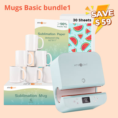 [Mugs Basic bundle]Auto Tumbler Heat Press Machine 120V + Mugs bundle(12pack/6pack Sublimation Mugs Blank 11 oz+30pcs Sublimation Paper)