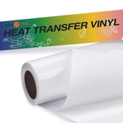 HTVRONT Rainbow White Glitter Heat Transfer Vinyl Roll - 10 x 10 FT White  Gl