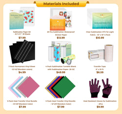 [Buy Bundle get FREE Mini2 Machine]Auto Tumbler Heat Press Machine+Great Bundle (Sublimation Paper*30+Sublimation Tumbler Blank20 OZ*4+HTV*10+Sublimation HTV*5+Adhesive Vinyl*7+Sticker Paper*20+Tools≥$120)