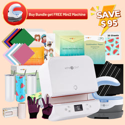 [Buy Bundle get FREE Mini2 Machine]Auto Tumbler Heat Press Machine+Great Bundle (Sublimation Paper*30+Sublimation Tumbler Blank20 OZ*4+HTV*10+Sublimation HTV*5+Adhesive Vinyl*7+Sticker Paper*20+Tools≥$120)