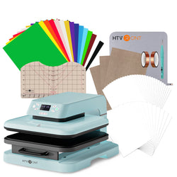 [All-in-one Bundle] Auto Heat Press Machine 15" x 15" 110V + T Shirt Heat Press Kit (Include Vinyl&Sublimation Bundle, Tools&Heat Press Mat)