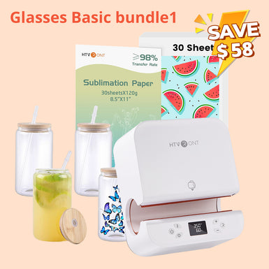 [Glasses Basic bundle]Auto Tumbler Heat Press Machine 120V +Glasses bundle (8pack/4pack Sublimation Glass 16oz +30pcs Sublimation Paper)