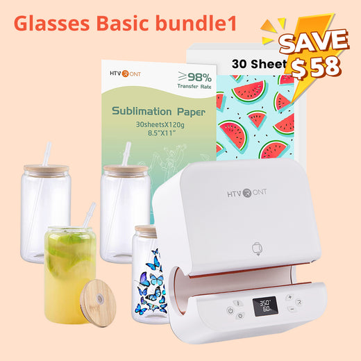 [Glasses Basic bundle]Auto Tumbler Heat Press Machine 120V +Glasses bundle (8pack/4pack Sublimation Glass 16oz +30pcs Sublimation Paper)