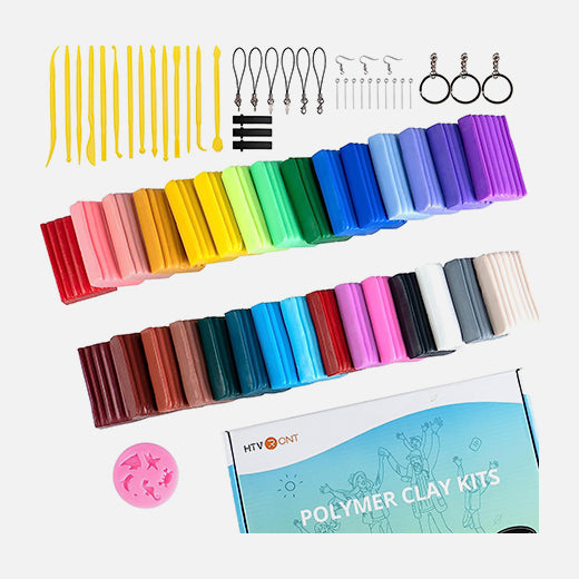  HTVRONT Air Dry Clay - 24 Colors Modeling Clay Kit with 8  Sculpting Tools, Magic Foam Clay for Kids and Adults, Non-Toxic & No Baking  Molding Clay, Ideal Birthday Gift for