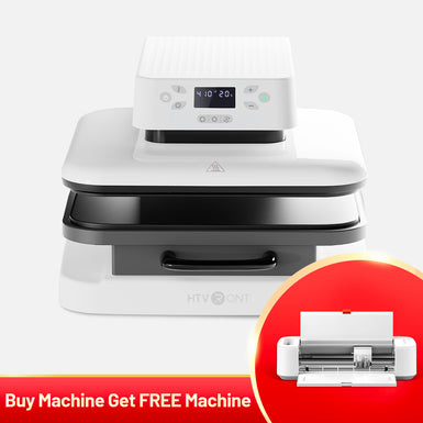 [Buy Machine Get Free Machine] HTVRONT Auto Heat Press Machine 15" x 15" 110V + Loklik Cutting Machine