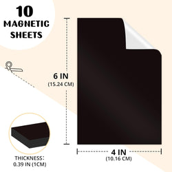 Magnetic Sheets with Adhesive Backing - 10 Pack