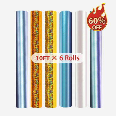 [SAVE $75] 4 Rolls 10ft Chameleon & 2 Rolls 10ft Metallic HTV Vinyl Bundle