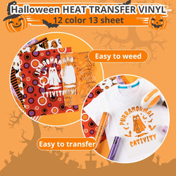 Halloween HTV Heat Transfer Vinyl - 12x10" 13 Sheets