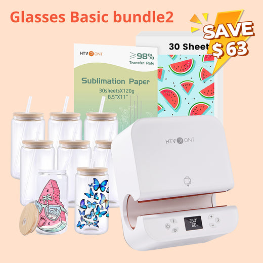 [Glasses Basic bundle]Auto Tumbler Heat Press Machine 120V +Glasses bundle (8pack/4pack Sublimation Glass 16oz +30pcs Sublimation Paper)