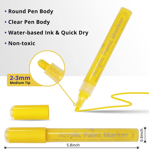 deziine®Acrylic Paint Marker Pens, Morfone Set of 12 Colors
