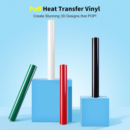 10in*6FT]HTVRONT 3D Puff Vinyl Heat Transfer Puff HTV Vinyl Roll