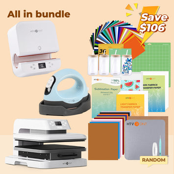 [All in bundle]HTVRONT Auto+Tumbler+Mini3 Heat Press Machine+all in Bundle(Multicolor HTV*46+Sumblimation Paper*25+Glasses 16oz*4+Transfer paper*10+PTFE Teflon Sheet+Heat Press Mat+Cutting Mat+Weeding Tools≥123＄)